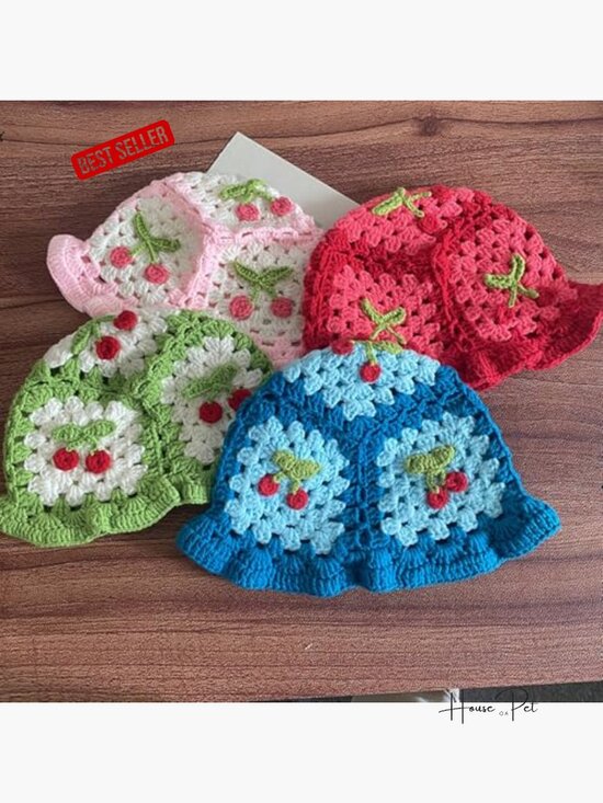 Crochet Bucket Hat Handmade Foldable Knitted Unisex main image 7